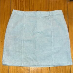 Light Blue Suede Women's Skirt